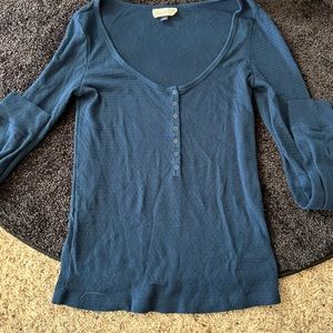 Navy blue Henley with buttons